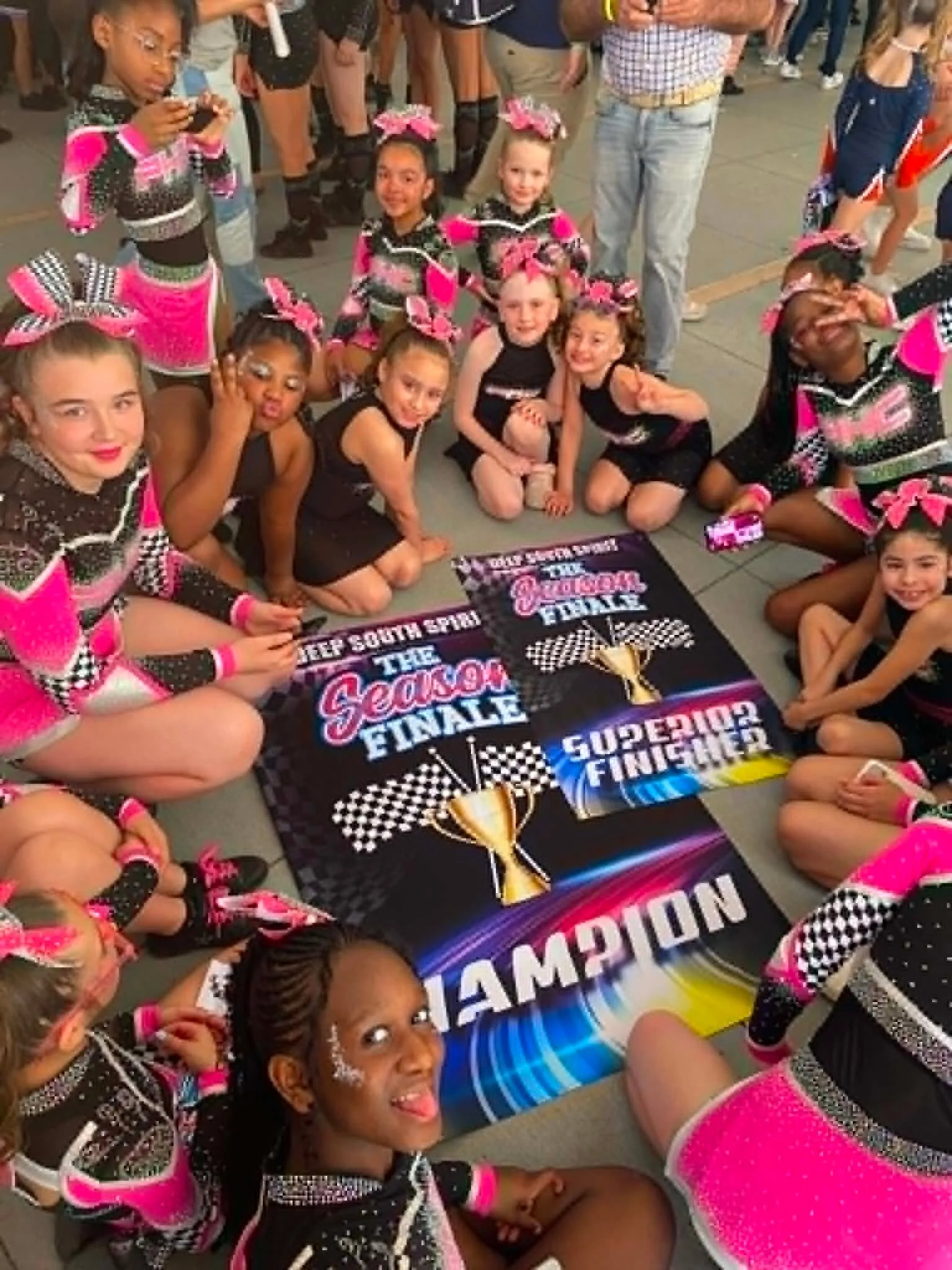 Powerhouse Cheer athletes performing together