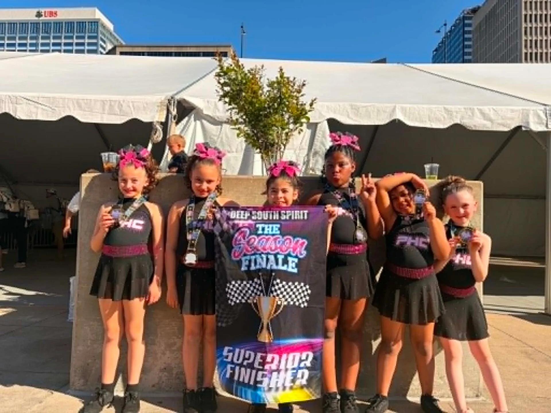 Powerhouse Cheer team gathered together
