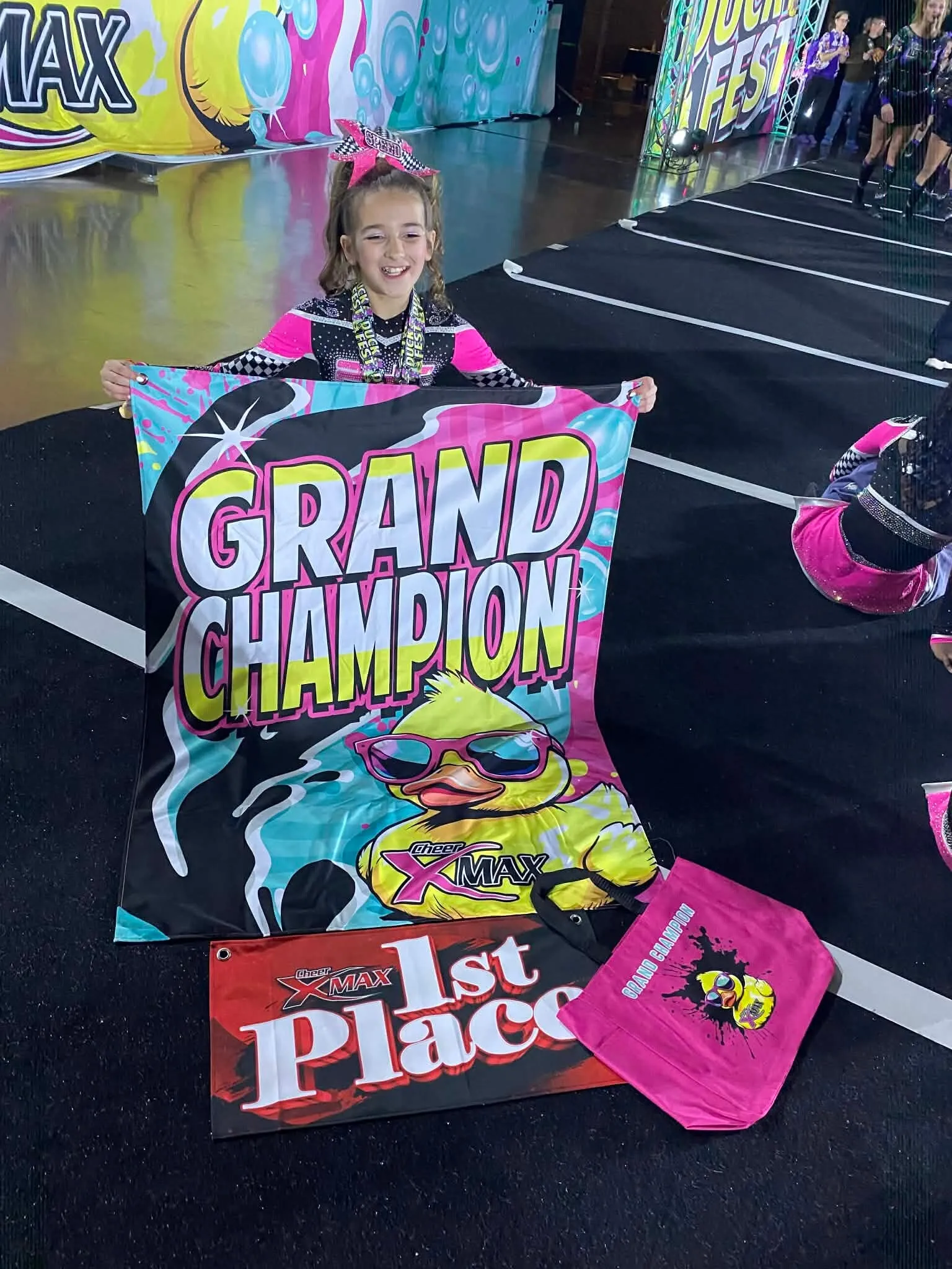 Powerhouse Cheer athletes posing at an event